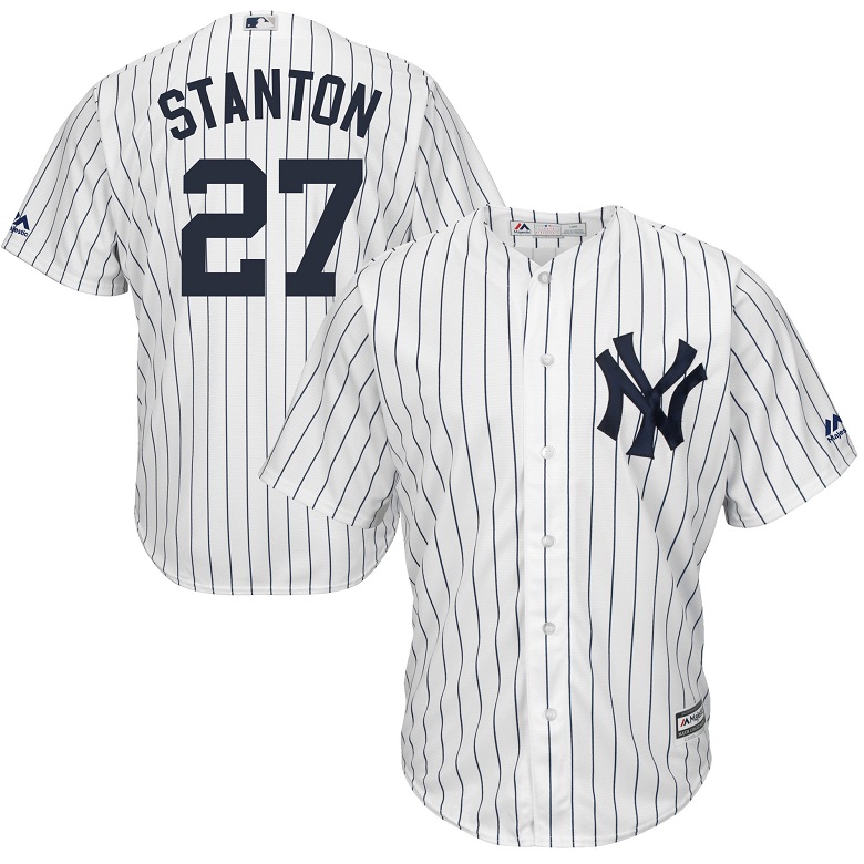 Giancarlo Stanton New York Yankees #27 White Youth Name and Number Jersey T-Shirt 